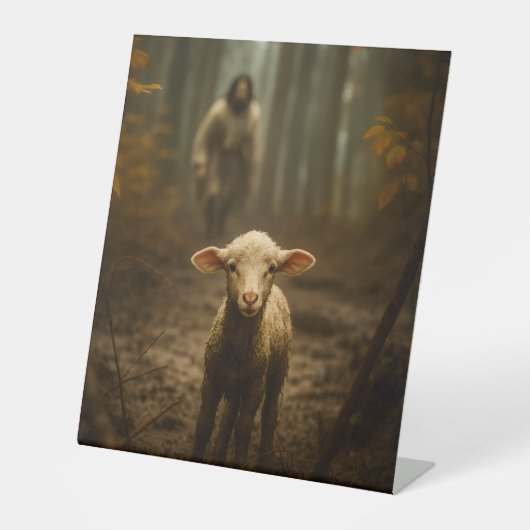 The Good Shepherd and the Lost Lamb – Jesus & Lamb Sockelschild (Vorderseite)