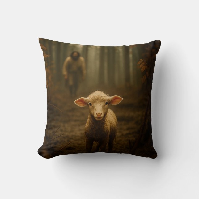 The Good Shepherd and the Lost Lamb Kissen (Vorderseite)