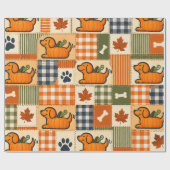 The Goodog™ Kürbis-Patchwork-Hund Geschenkpapier (Flach)