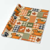 The Goodog™ Kürbis-Patchwork-Hund Geschenkpapier (Ungerollt)