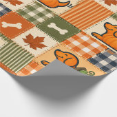 The Goodog™ Kürbis-Patchwork-Hund Geschenkpapier (Ecke)