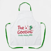 The Goodog™ Smiling Dog Silhouette Green Holiday Schürze (Vorderseite)