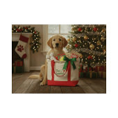 The Goodog™ Smiling Dog Silhouette Holiday Canvas Tragetasche
