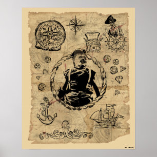 The Goonies Sloth Treasure Map Poster