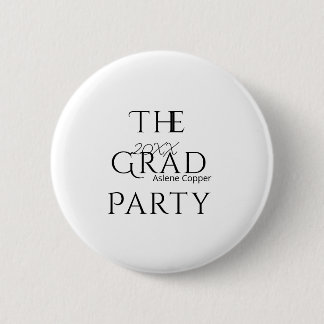 The grad party name 20XX bold letter graduatsimple Button