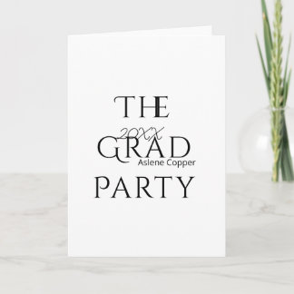 The grad party name 20XX bold letter graduatsimple Karte