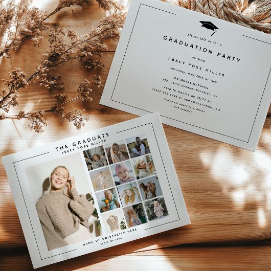 THE GRADUATE', 13 Foto Collage Graduation Party Einladung