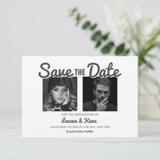 The graduates | Graduation Save The Date (Stehend Vorderseite)