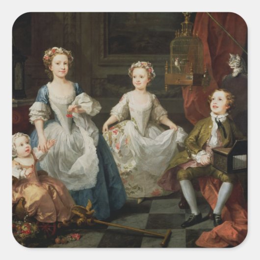 The Graham Children, 1742 Quadratischer Aufkleber (Vorderseite)