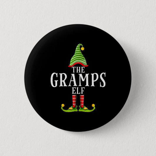 The Gramps Elf Funny Matching Pajama Xmas Button (Vorderseite)