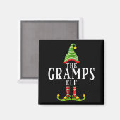 The Gramps Elf Funny Matching Pajama Xmas Magnet (Vorderseite/Rückseite)