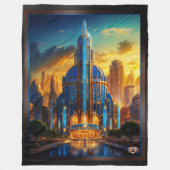 The Grand Art Deco Blue Plaza Pavillon von Xzendor Fleecedecke (Vorderseite)