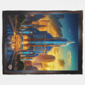 The Grand Art Deco Blue Plaza Pavillon von Xzendor Fleecedecke (Vorderseite (Horizontal))