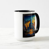 The Grand Art Deco Blue Plaza Pavillon von Xzendor Tasse (VorderseiteRechts)