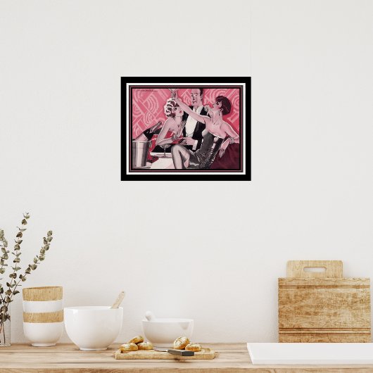 "The Grand Palace at Montmarte" 1926 Art Deco Poster (Küche)