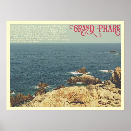 The Grand Phare beach shore line Jijel, Algeria Poster (Vorne)