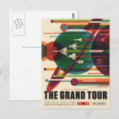 The Grand Tour - Retro NASA Reiseplakat Postkarte (Vorne/Hinten)