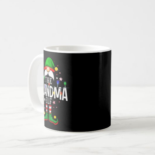 The Grandma Elf Christmas Family Pajama Party Kaffeetasse (Vorderseite Links)