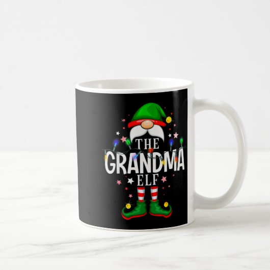 The Grandma Elf Christmas Family Pajama Party Kaffeetasse (Rechts)