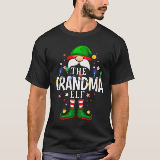 The Grandma Elf Christmas Family Pajama Party T-Shirt (Vorderseite)