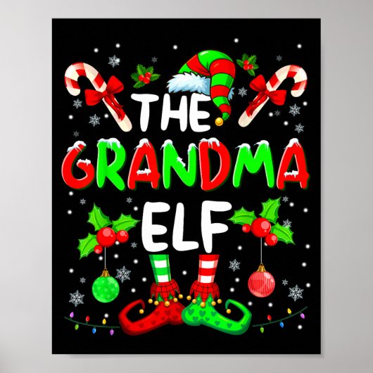 The Grandma Elf Costume Pajamas Pjs Christmas Xmas Poster (Vorne)