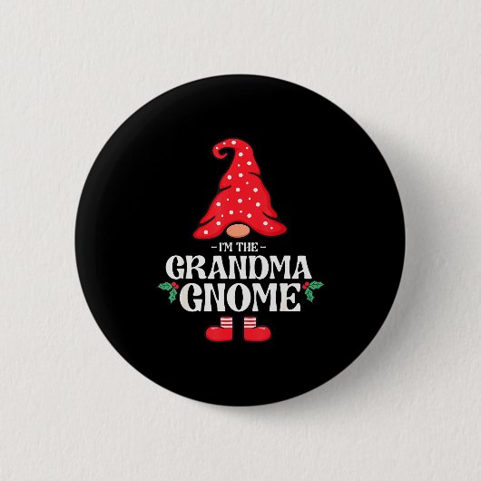 The Grandma Gnome Funny Family Matching Group Chri Button (Vorderseite)