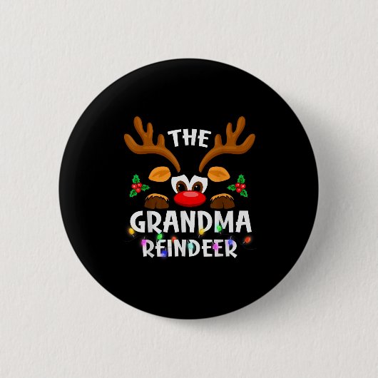 The Grandma Reindeer Christmas Men Women Button (Vorderseite)