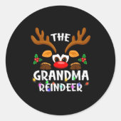 The Grandma Reindeer Christmas Men Women Runder Aufkleber (Vorderseite)