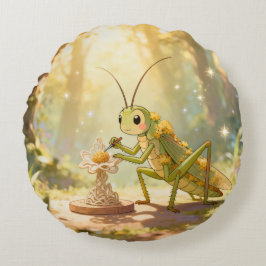 The Grasshopper and the Nectar Artwork.1 Rundes Kissen