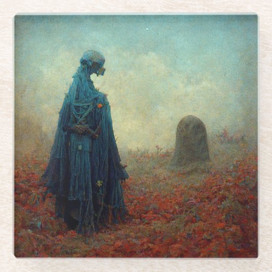 The Grave Surreal Sci-Fi Fantasy Alien Glasuntersetzer (Vorderseite)