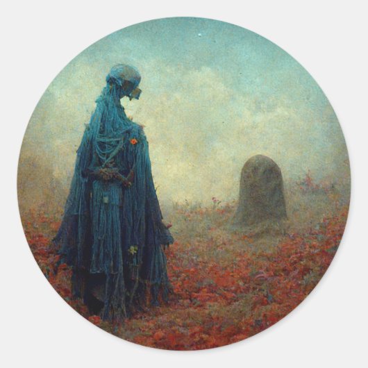 The Grave Surreal Sci-Fi Fantasy Alien Runder Aufkleber (Vorderseite)