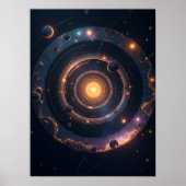 The Gravity of Shapes – Cosmic Geometric Abstract Poster (Vorne)