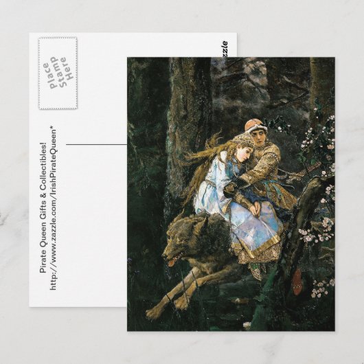 The Gray Wolf Fantasy Art Postkarte (Vorne/Hinten)