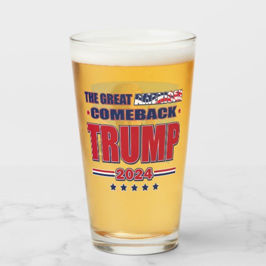 The Great American Comeback Trump 2024 Glas (Vorne (Gefüllt))