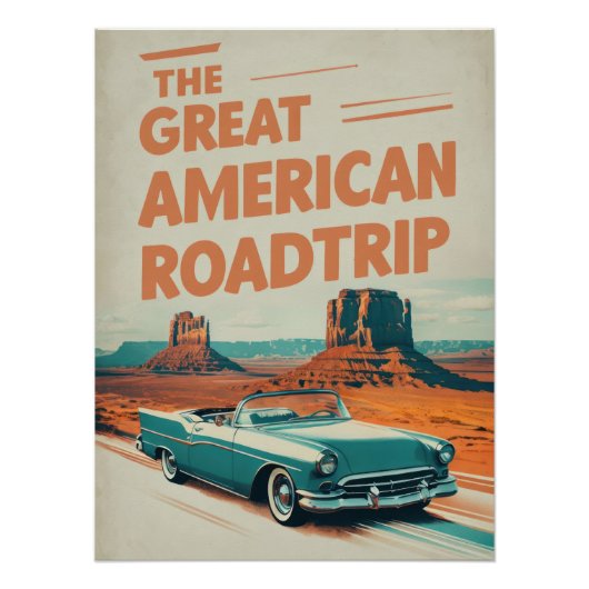 The Great American Roadtrip Poster - Desert (Vorderseite)