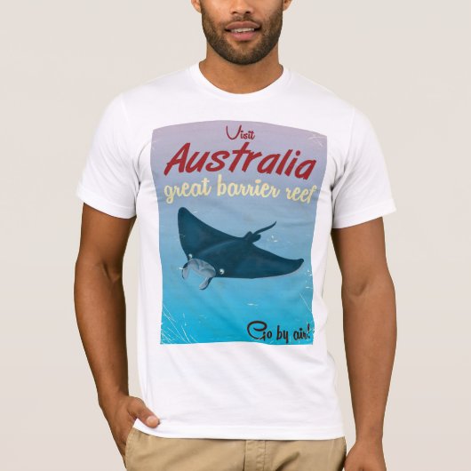 The Great Barrier Reef, Australia Travel Poster T-Shirt (Vorderseite)