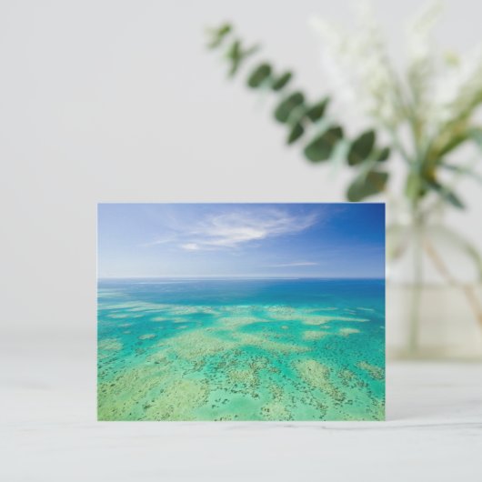 The Great Barrier Reef, Luft View Green 2 Postkarte (Stehend Vorderseite)
