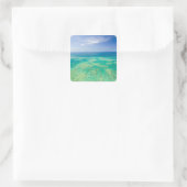 The Great Barrier Reef, Luft View Green 2 Quadratischer Aufkleber (Tasche)