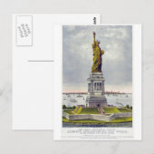 The Great Bartholdi Statue of Liberty Currie Ives Postkarte (Vorne/Hinten)