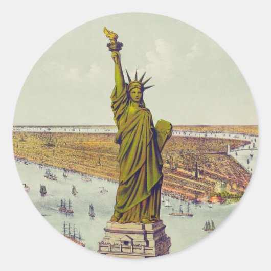 The Great Bartholdi Statue, Statue of Liberty Runder Aufkleber (Vorderseite)