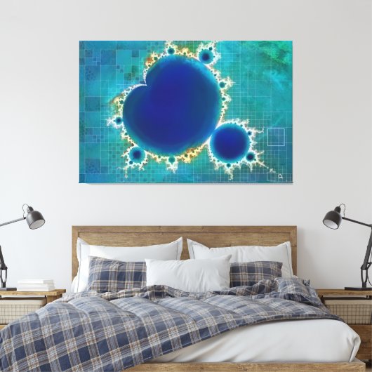 The Great Blue Mandelbrot Set Fraktal Treasmap Leinwanddruck (Insitu (Schlafzimmer))