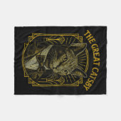 The Great Catsby Funny Retro Art Deco Cat Design  Fleecedecke (Vorderseite (Horizontal))