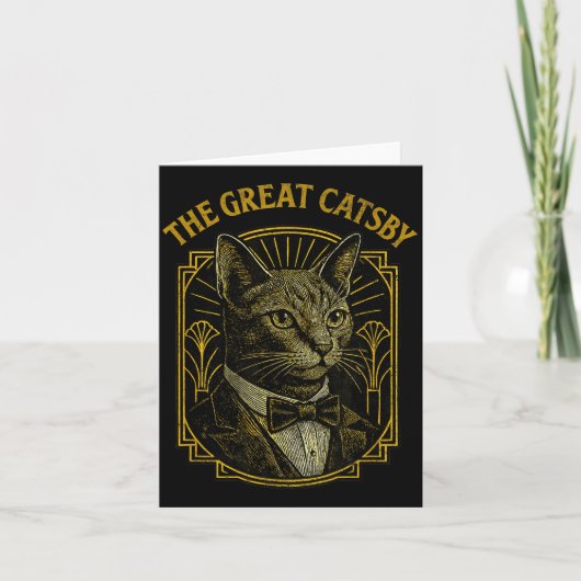 The Great Catsby Funny Retro Art Deco Cat Design Karte (Vorderseite)