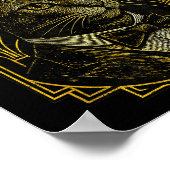 The Great Catsby Funny Retro Art Deco Cat Design Poster (Ecke)