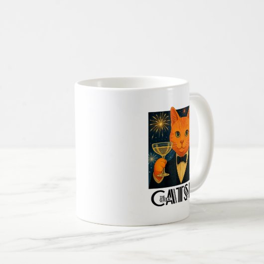 The Great Catsby – Funny Retro Cat Parody Kaffeetasse (VorderseiteRechts)
