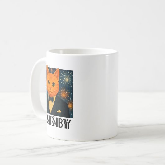 The Great Catsby – Funny Retro Cat Parody Kaffeetasse (Vorderseite Links)