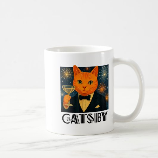 The Great Catsby – Funny Retro Cat Parody Kaffeetasse (Rechts)