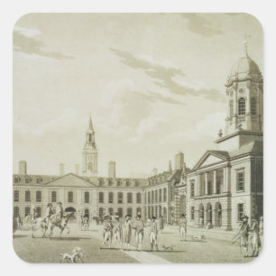 The Great Court Yard, Dublin Castle, 1792 (gravi Quadratischer Aufkleber