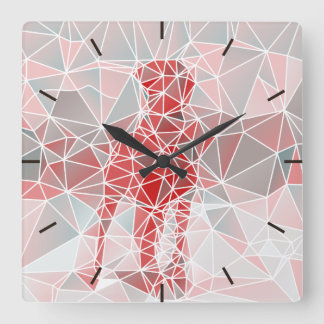 The Great Dane - the Apoll of dogs Quadratische Wanduhr