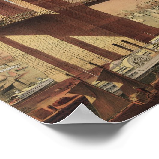 The Great East River Suspension Bridge - 1883 Poster (Ecke)